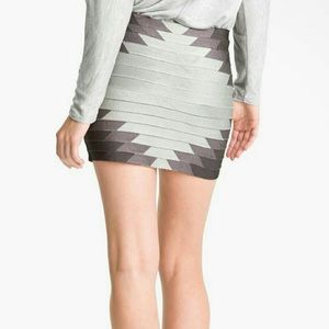 Haute Hippie Aztec Bandage Mini Skirt